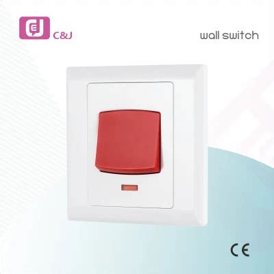 A Gang Way Red Push Button Wall Switch With Indicator China