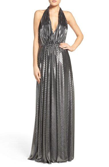 Jill Jill Stuart Metallic Halter Gown