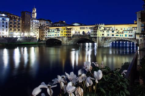 Wallpaper City Cityscape Italy Night Water Reflection Tourism