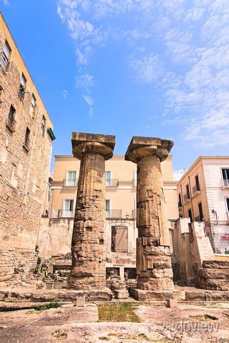 Temple Of Poseidon Ancient Remains Taranto Old Town Italy