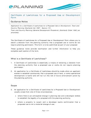 Fillable Online Certificate Of Lawfulness For Existing Use Planning