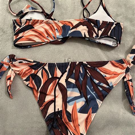Matching Bottom And Top Bikini Never Worn Fake Tie Depop