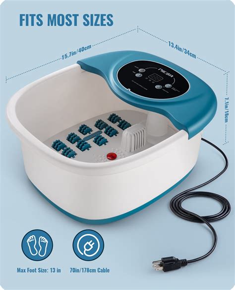 Foot Spa Bath Massager With Heat Bubble Vibration And Temperature