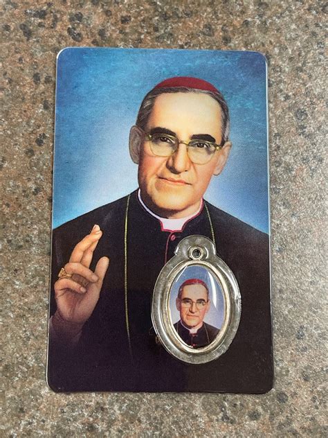 St Oscar Romero Prayer Card With Medal Marytown T Shop