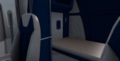 ats Peterbilt 579 White and Blue Interior v 1 0 Interieurs Mod für