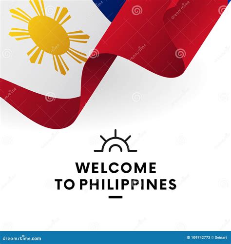 Philippines Patriotic Banner Design Typographic Vector Illustration