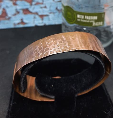 Hammered And Air Chased Copper Cuff Etsy