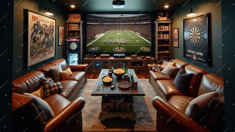 Man Cave Projector Screen Ai Generated Image 2490188087 Shutterstock