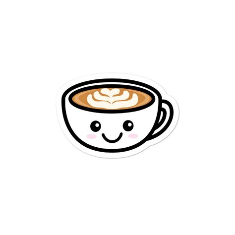 Cute Kawaii Coffee Lovers Latte Mug Stickers Detour Shirts