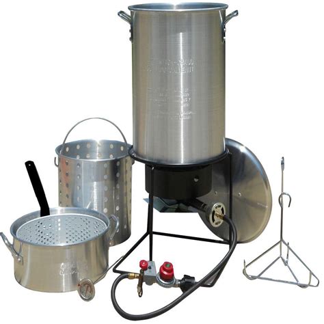 King Kooker 12 In Portable Outdoor Propane Gas Deep Fryingboiling Package With Two Aluminum