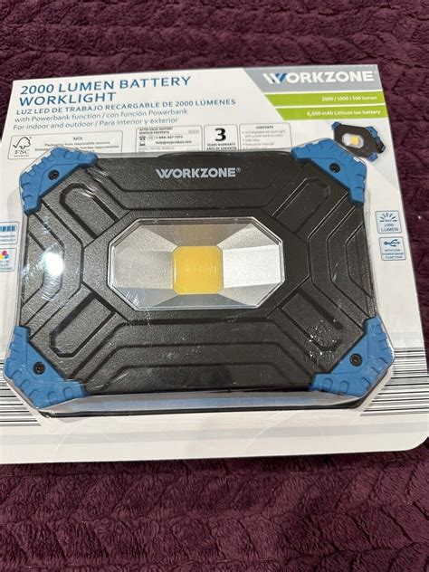 Workzone Rechargeable LED Spotlight Lithium Ion Battery Up To 2000