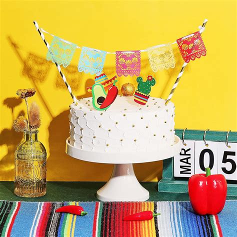 43 piezas de decoración para cupcakes de fiesta y pancarta de picado