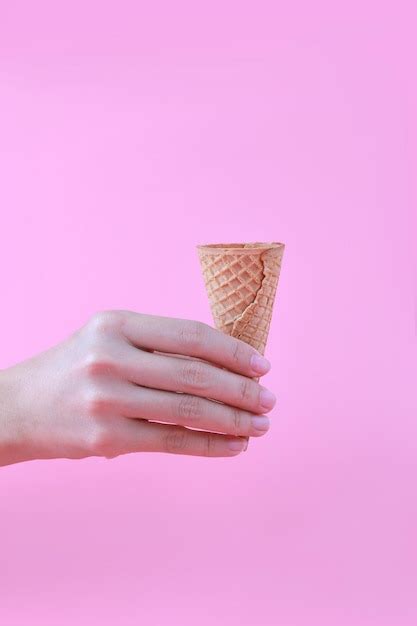 Premium Photo Woman Holding Ice Cream Cone