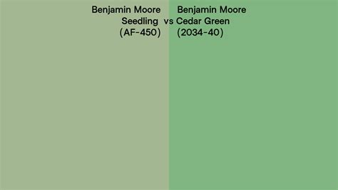 Benjamin Moore Seedling Vs Cedar Green Side By Side Comparison