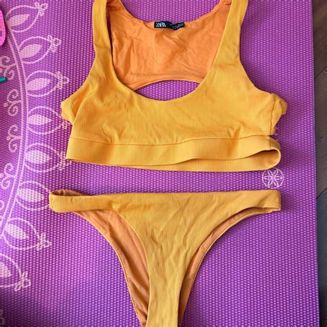 XS ZARA BIKINI SET WITH OPEN BACK Depop