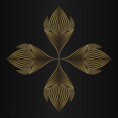 Premium Vector Luxury Black Background With Gold Floral Ornament