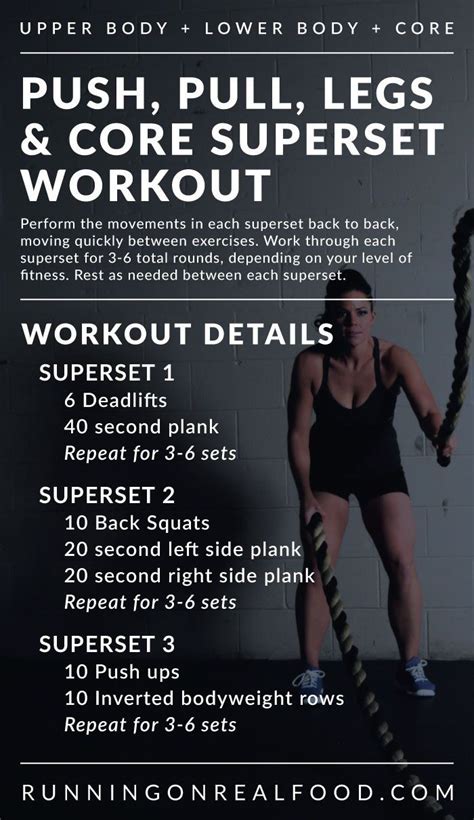 Push, Pull, Legs and Core Superset Workout for Full-Body Strength ...