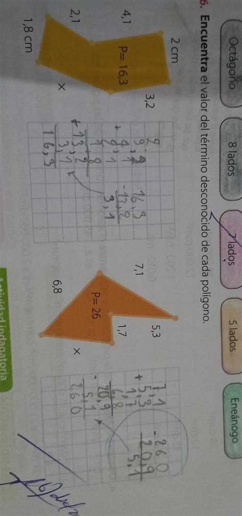 Encuentra El Valor Del T Rmino Desconocido En Cada Pol Gono Brainly Lat