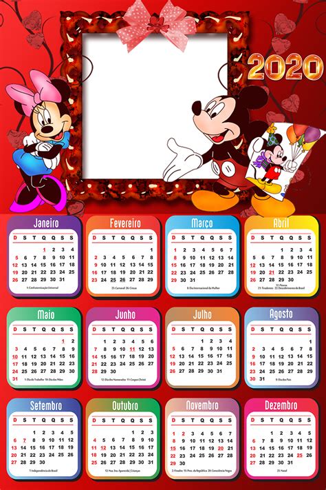 Moldura Png Calendario 2020 Mickey Mouse Imagem Legal Themelower