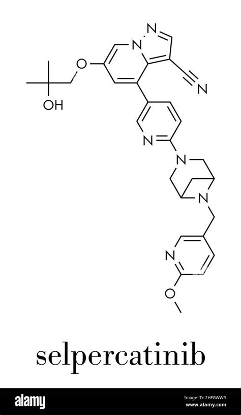 Molécula de medicamento para el cáncer de Selpercatinib Fórmula