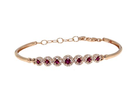 Bracciale In Oro Rosa Con Diamanti E Rubini DDonna