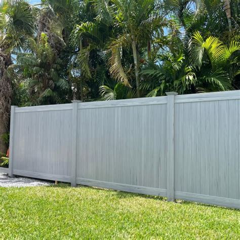 Savannah Weathergrain In Coastal Grey Vinyl Privacy Fence