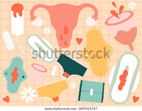 Menstruation Theme Period Vector Illustration Feminine Stock Vector Royalty Free 1899325747