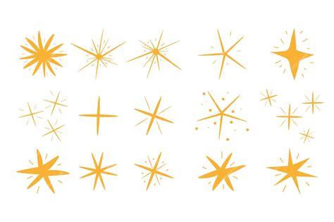 Premium Vector Hand Drawn Sparkling Stars Retro Illustration With