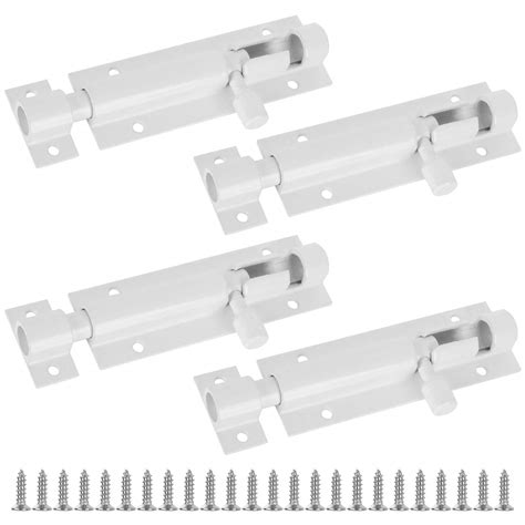 Buy 4 Pack White Slide Bolt Door Latch Lock 3 Inch Solid Aluminium