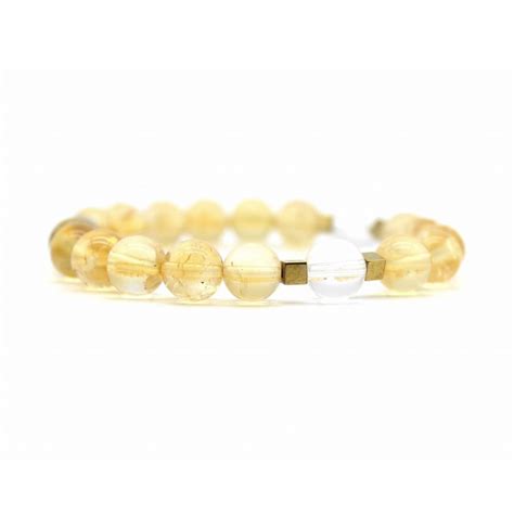 Bracelet Booster Citrine Naturelle Cristal De Roche Mm Joie Et