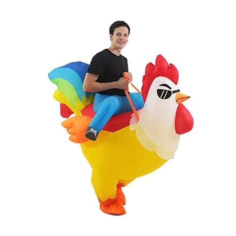 KOOY Inflatable Costume Adult Rooster Ride On Chicken Costume Halloween