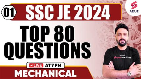 SSC JE 2024 Mechanical Engineering Top 80 Questions RRB JE 2024