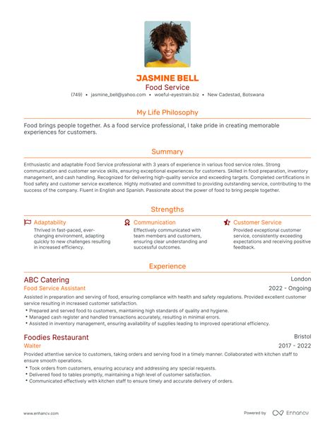 3 Successful Food Service Resume Examples And Writing Tips For 2024