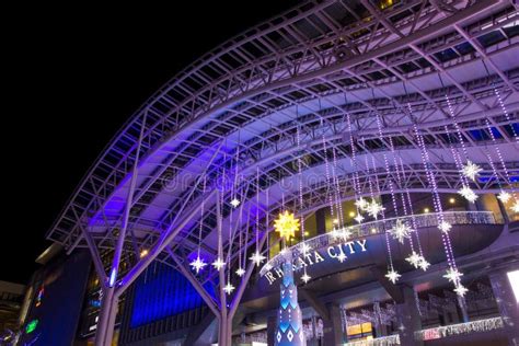 View of Hakata Station at Night in Fukuoka, Japan Editorial Stock Photo - Image of building ...