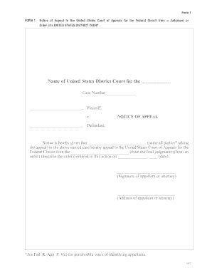 Fillable Online Ctd Uscourts Form Notice Of Appeal To The United