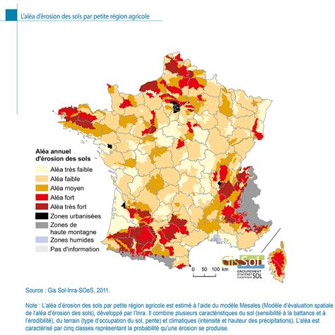 Laléa dérosion des sols par petite région agricole