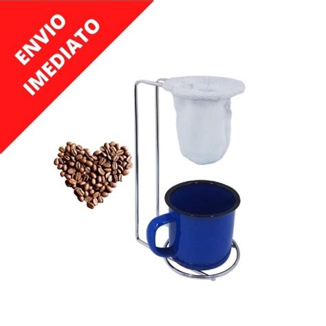 Mini Coador de Pano Para Café e Chá Individual Suporte Cromado de Inox