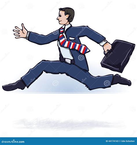 Rushing Businessman Stock Vector Illustration Of Jump 44174143