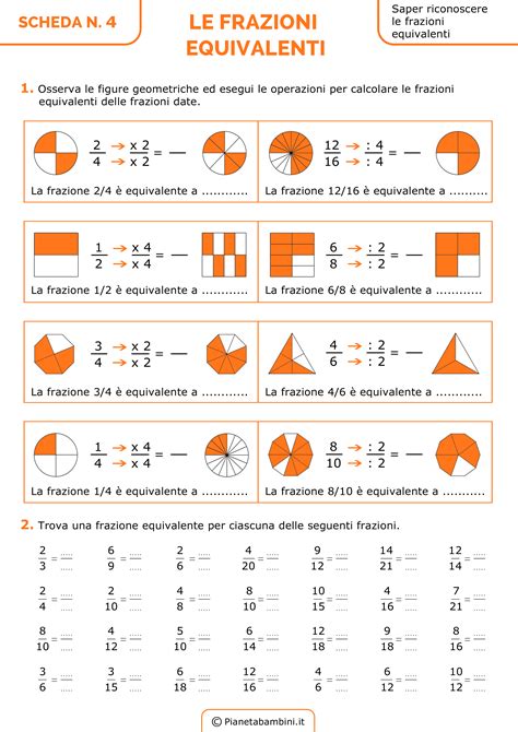 Le Frazioni Esercizi Per La Scuola Primaria Pianetabambini It