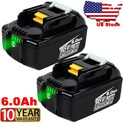 2Pack 18V 18 Volt 6 0Ah Battery For Makita LXT BL1830 BL1850 BL1860