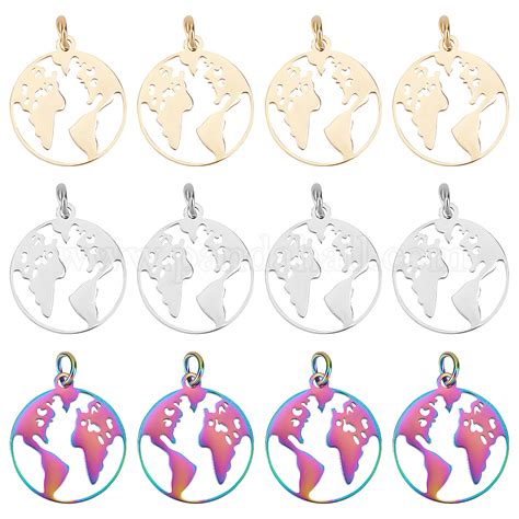 Wholesale Dicosmetic Pcs Colors Mm World Map Pendants