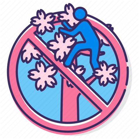 Do Not Climb Sakura Trees Do Not Climb Trees No Climbing Trees Sign Icon