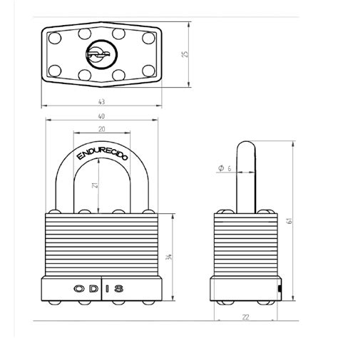 Pack 2 Candados Odis Laminado 40mm Llaves Iguales Odis Odis