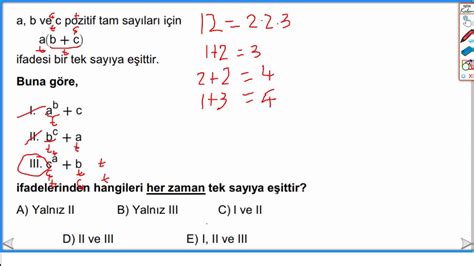 Çıkmış Sorularla Matematik Tek Çift Sayılar ve Basamak Değeri YouTube