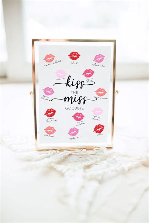 Kiss The Miss Goodbye Hen Party Gift For Bride Bridal Shower Decor