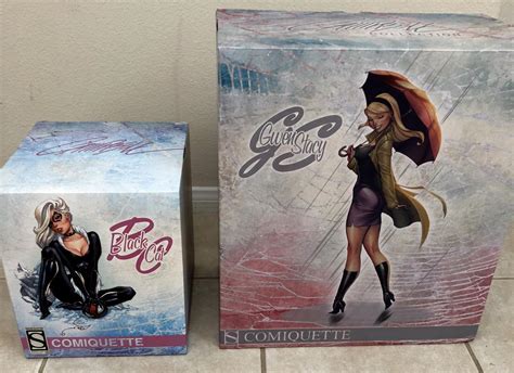 J Scott Campbell Sideshow Gwen Stacy And Black Cat Comiquette Statue