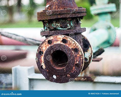 Old Rusty Pipeline Stock Photo Image Of Splashing Flowing 48421626