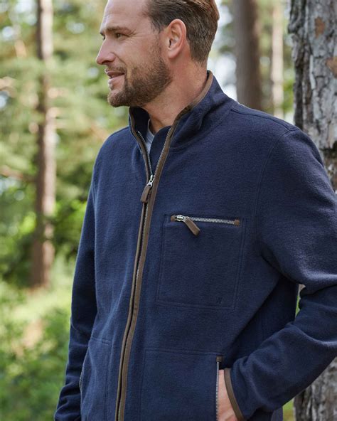 Navy Herren Jersey Flies Jacke Woolover De