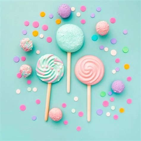 Premium Ai Image Summer Ice Cream Lollipops Generative Ai