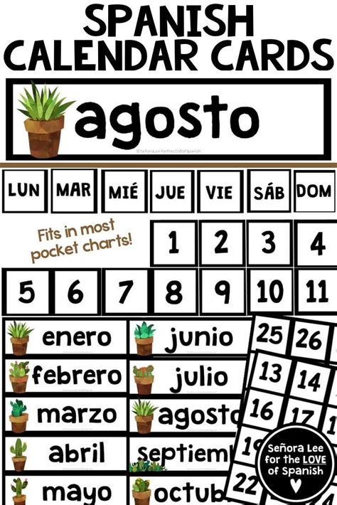 Spanish Calendar Set Do You Want Your Classroom Calendar To Stand Out